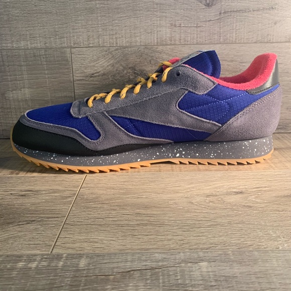 Reebok CL Leather Ripple MU Ash Grey Pink Purple - Picture 3 of 6